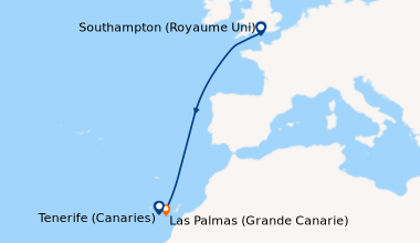 Itinéraire de la croisière Southampton (Royaume Uni), En mer, En mer, En...