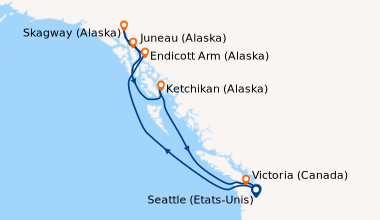 Itinéraire de la croisière Seattle (Etats-Unis), En mer, Endicott Arm (A...