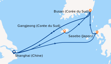 Carte de l'itinéraire de la croisière