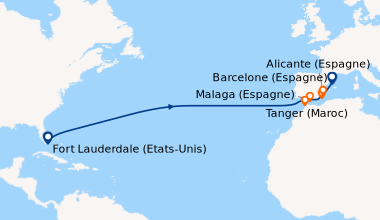 Itinéraire de la croisière Fort Lauderdale (Etats-Unis), En mer, En mer,...