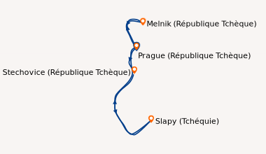 Itinéraire de la croisière Prague, Dresde et les châteaux de Bohême, croisière inédite sur l'Elbe et la Moldau sauvage (PGP_PP)
