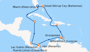 Itinéraire de la croisière Miami (Etats-Unis), Great Stirrup Cay (Bahama...