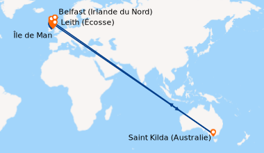 Itinéraire de la croisière Belfast (Irlande du Nord), Île de Man, Île de...