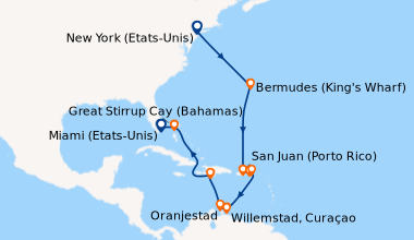 Itinéraire de la croisière New York (Etats-Unis), En mer, Bermudes (King...