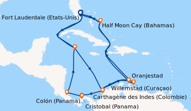 Itinéraire de la croisière Fort Lauderdale (Etats-Unis), En mer, Grand C...