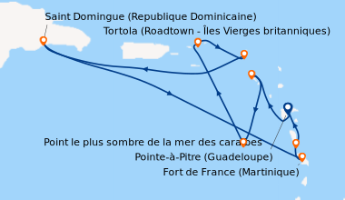 Itinéraire de la croisière Antilles, Iles Vierges