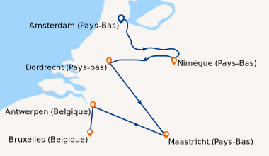 Itinéraire de la croisière Amsterdam (Pays-Bas), Amsterdam (Pays-Bas), A...