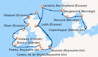Itinéraire de la croisière Douvres (Royaume-Uni), Cowes, Ile de Wight (R...