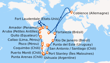 Itinéraire de la croisière Fort Lauderdale (Etats-Unis), En mer, En mer,...