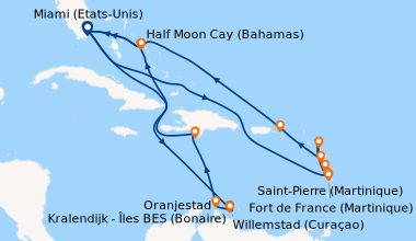 Itinéraire de la croisière Miami (Etats-Unis), En mer, En mer, Saint-Pie...