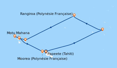 Carte de l'itinéraire de la croisière