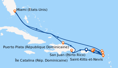 Itinéraire de la croisière San Juan (Porto Rico), Saint-Kitts-et-Nevis, ...