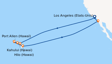 Itinéraire de la croisière Los Angeles (Etats-Unis), En mer, En mer, En ...