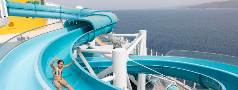toboggans sur bateau de croisière costa