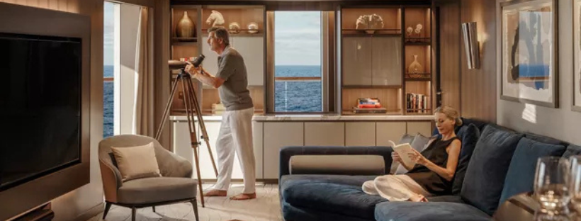 Intérieur haut de gamme d’un navire Explora Journeys