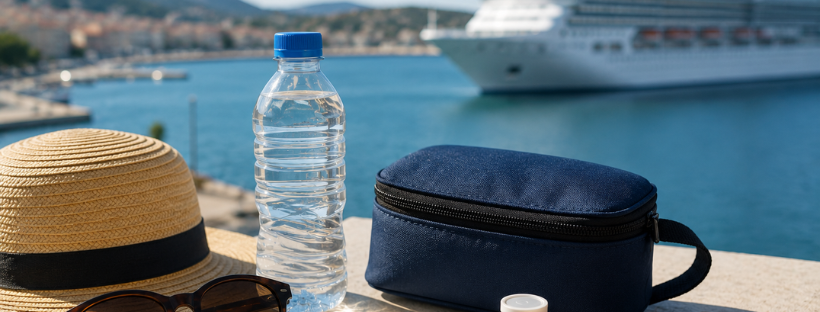 Trousse de m&eacute;dicaments pr&eacute;par&eacute;e pour une sortie en escale pendant une croisi&egrave;re