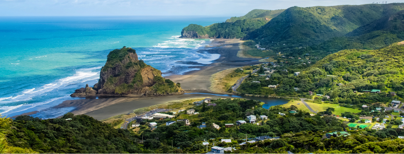 La plage Piha à Auckland en Nouvelle Zélande