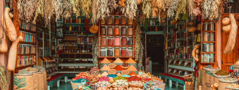 étale d'épices dans le souk de Casablanca