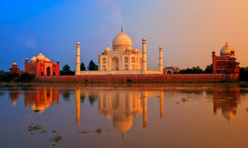 Vue sur le Taj Mahal en Inde