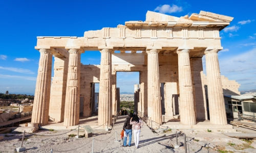 Entrée de l'enceinte sacrée de l'Acropole d'Athènes