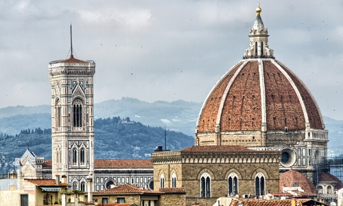 Vue aérienne sur le dôme de la cathédrale de Florence