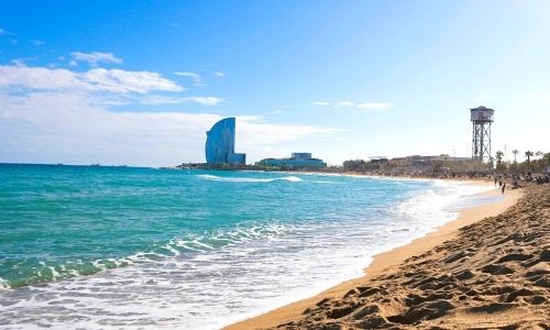 Plage de Barcelone en Espagne