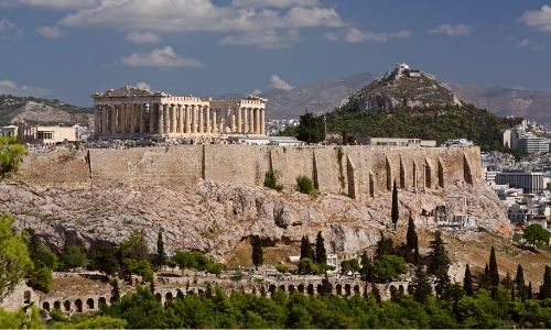 L'acropole d'Athènes et son Parthénon grec.